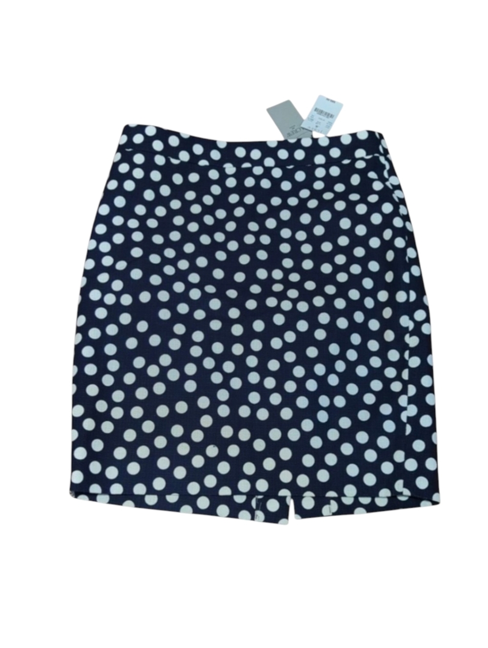 J. Crew Factory Navy Polka Dot Linen Pencil Skirt Size 0 Petite